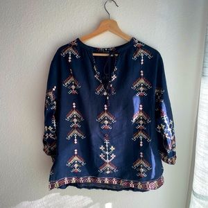 Madewell patterned boho shirt